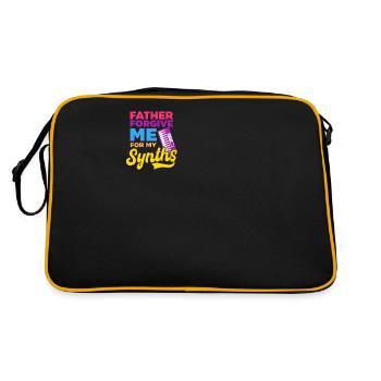 EDM Rave Techno Father Vergib mir für meine Synths - Retro Tasche - Schwarz/Gold - Hinten