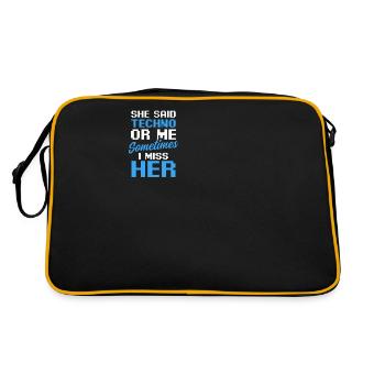 EDM Rave Techno Said Techno Or Me Sometimes Miss - Retro Bag - black/gold - Back