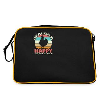 Poulet me rendre Heureux Poulet Coq Farmer Hen - Sac Retro - noir/or - Dos