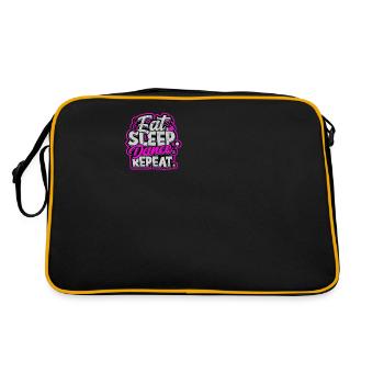 Iss Schlaf Tanz Wiederholung - Salsa - Retro Tasche - Schwarz/Gold - Hinten