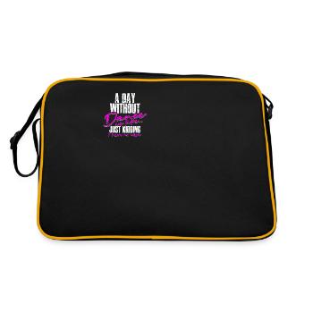 Ein Tag ohne Tanz ist wie ein Scherz, den ich habe - Retro Tasche - Schwarz/Gold - Hinten