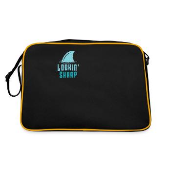 Shark Lookin' Sharp - aquatic - Retro Bag - black/gold - Back