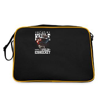 Echte Kerle spielen Eishockey - Retro Tasche - Schwarz/Gold - Hinten