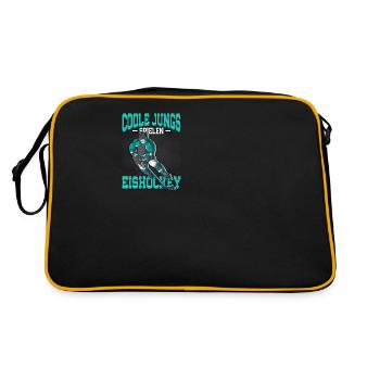 Coole Jungs spielen Eishockey - Retro Tasche - Schwarz/Gold - Hinten