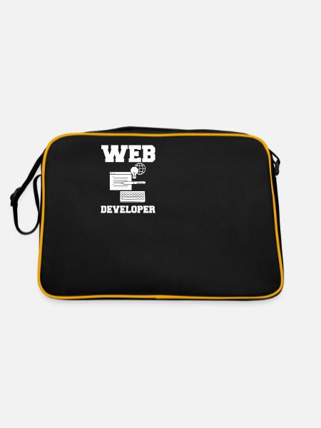 Web Entwicklung Webentwickler Entwickler Manager - Retro Tasche - Schwarz/Gold - Hinten