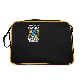 Zum Eishockey geboren Eishockey - Retro Tasche - Schwarz/Gold - Hinten