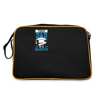 Stolzer Vater Eines Absolventen Abschluss - Retro Tasche - Schwarz/Gold - Hinten