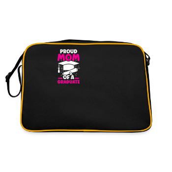 Stolze Mutter Eines Absolventen Abschluss - Retro Tasche - Schwarz/Gold - Hinten