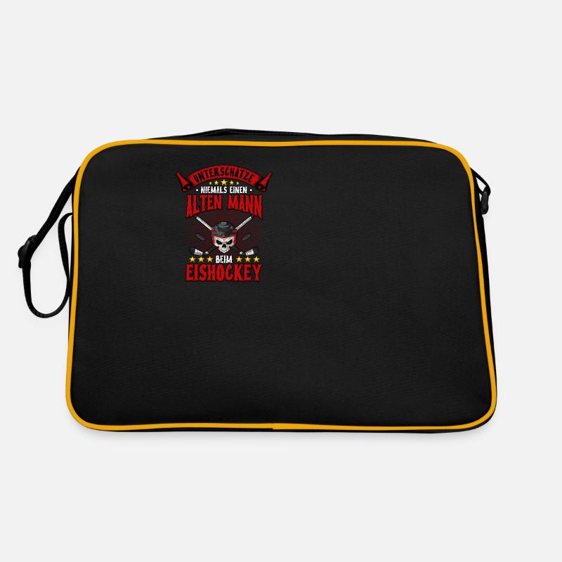 Eishockey Männer - Retro Tasche - Schwarz/Gold