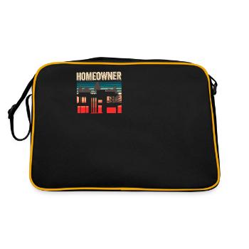 Hauseigentümer Hausherr Hausbesitzer Haus - Retro Tasche - Schwarz/Gold - Hinten