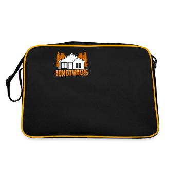 Hauseigentümer Haus Hausbesitzer Hausherr - Retro Tasche - Schwarz/Gold - Hinten