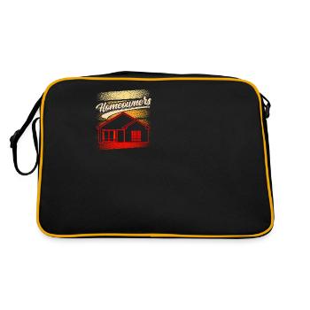 Hauseigentümer Hausbesitzer Haus Hausherr - Retro Tasche - Schwarz/Gold - Hinten