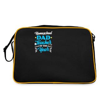 Homeschool Papa Teacher of the Year Homeschooling - Retro Bag - black/gold - Back