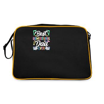 Best Homeschool Papa Ever Homeschooling - Retro Bag - black/gold - Back