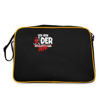 Ich bin der Depp Bräutigam - Retro Tasche - Schwarz/Gold - Hinten