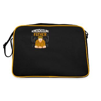 Father Who Teaches Homeschool Dad - Retro Bag - black/gold - Back