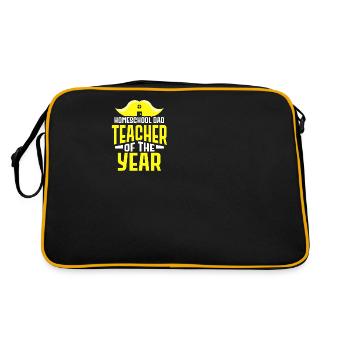 Homeschooling Dad Teacher of the Year Homeschool - Retro Bag - black/gold - Back