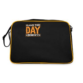 Blame the day shift night shift work - Retro Bag - black/gold - Back