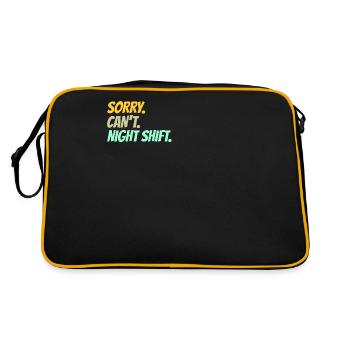 Désolé ne peut pas travailler de nuit quart de nuit - Sac Retro - noir/or - Dos