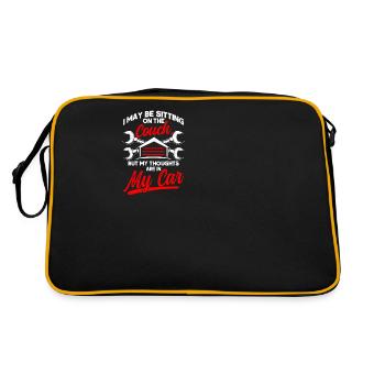 Funny Car Repair Shop Car Mechanic Car Lovers - Retro Bag - black/gold - Back