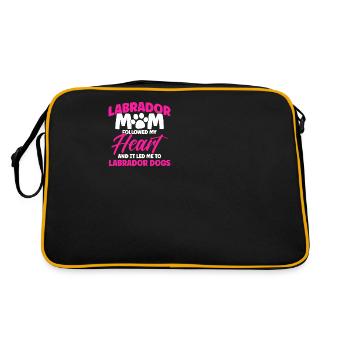 Haustier Labrador Mama Hund Labrador - Retro Tasche - Schwarz/Gold - Hinten