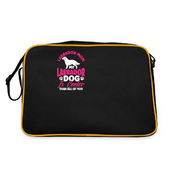 Haustier Labrador Mama Hund Labrador - Retro Tasche - Schwarz/Gold - Hinten