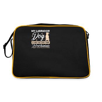 Haustier Labrador Mama Hund Labrador - Retro Tasche - Schwarz/Gold - Hinten