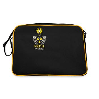 X-Ray Flower Rad Tech Gift - Retro Tasche - Schwarz/Gold - Hinten