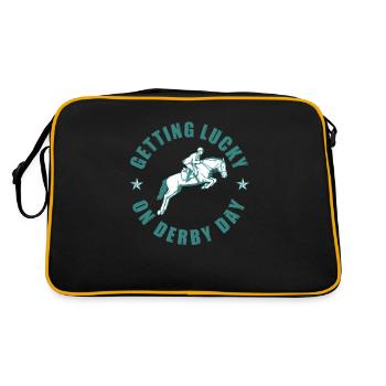 Glück beim Reiten für einen Derby Day Gambling - Retro Tasche - Schwarz/Gold - Hinten