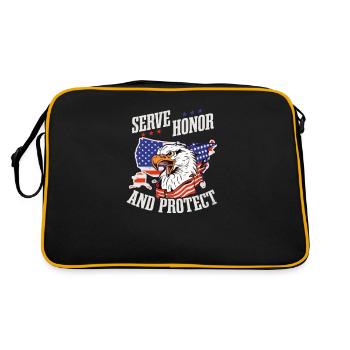 4 juillet Officier de police Servir, Honorer Et Protéger - Sac Retro - noir/or - Dos