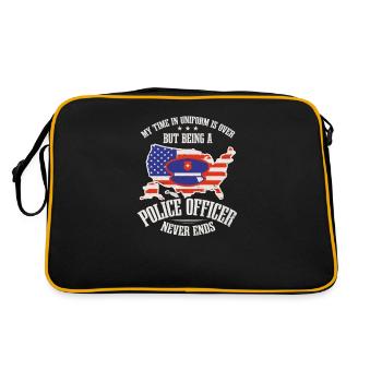 4th July Police Officer Time In Uniform Over - Retro Bag - black/gold - Back