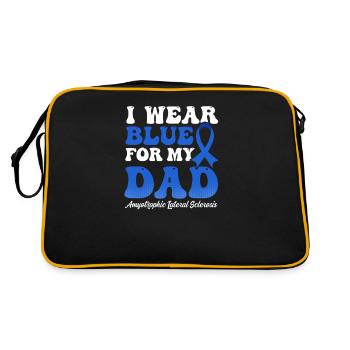 Als Awarenesss Wear Blue For Dad - Retro Tasche - Schwarz/Gold - Hinten