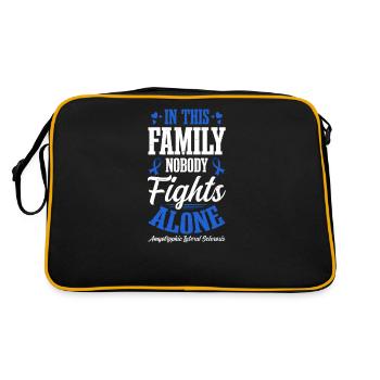 Als Bewusstsein kämpft niemand alleine - Retro Tasche - Schwarz/Gold - Hinten