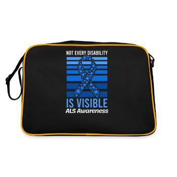 Als Bewusstsein nicht jede Behinderung sichtbar - Retro Tasche - Schwarz/Gold - Hinten