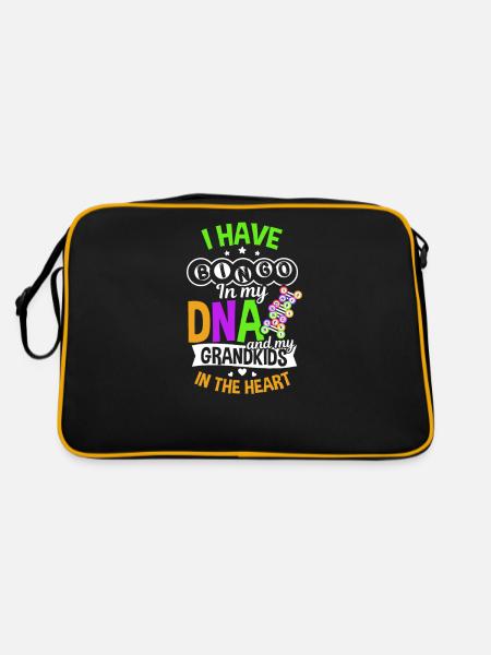 Bingo Queen Bingo In My DNA And Grandkids In Heart - Retro Bag - black/gold - Back