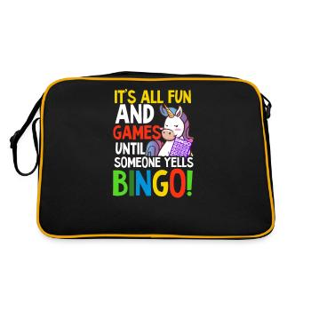 Bingo Queen Fun And Games Untill Someone Yells Bin - Retro Bag - black/gold - Back