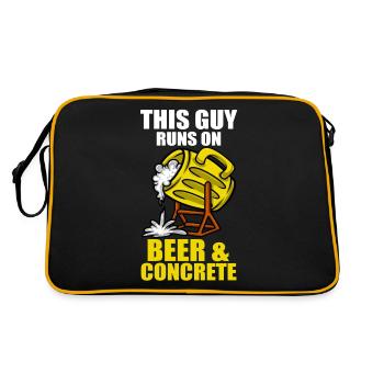Ce gars court sur de la bière et du finisseur en béton - Sac Retro - noir/or - Dos