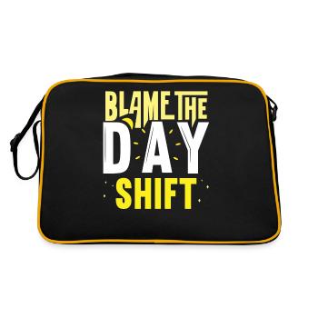 Blame the day shift work night shift - Retro Bag - black/gold - Back
