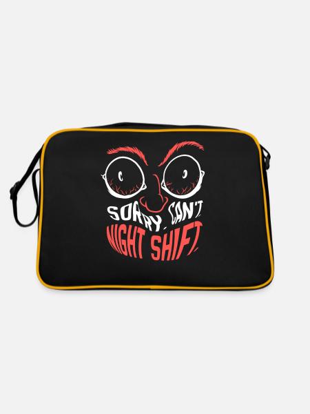 Sorry can't night shift job night shift - Retro Bag - black/gold - Back