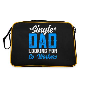 Alleinerziehender Vater Sucht Mitarbeiterin Papa - Retro Tasche - Schwarz/Gold - Hinten
