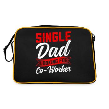 Alleinerziehender Vater Sucht Mitarbeiterin Papa - Retro Tasche - Schwarz/Gold - Hinten
