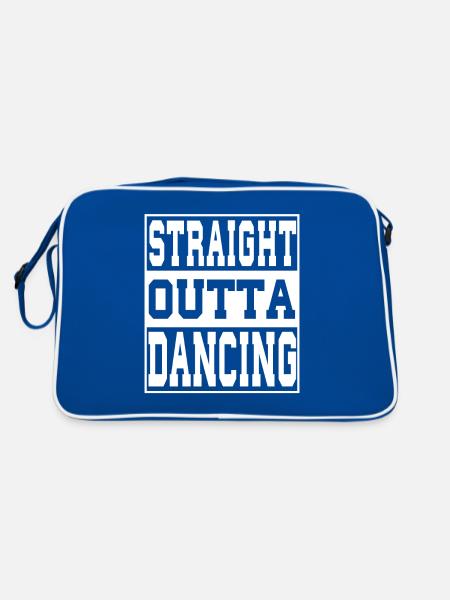 Tanzen Spruch lustig - Retro Tasche - Blau/Weiß - Hinten