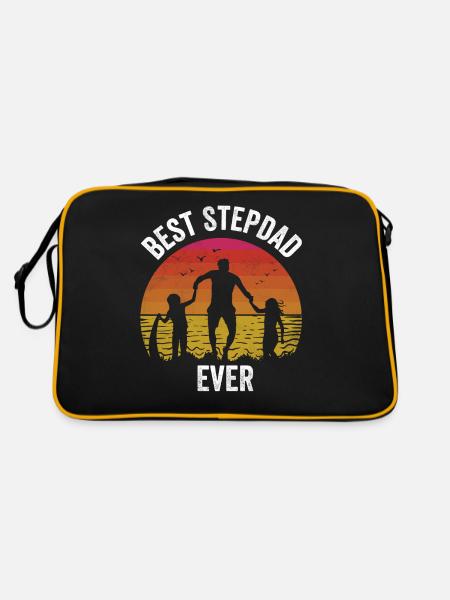 Best Stepfather Ever Stepdad Stepdad Stepdad Stepdad - Retro Bag - black/gold - Back