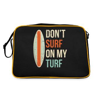 Surfen Sie Nicht In Meinem Revier Surfing Surfer - Retro Tasche - Schwarz/Gold - Hinten