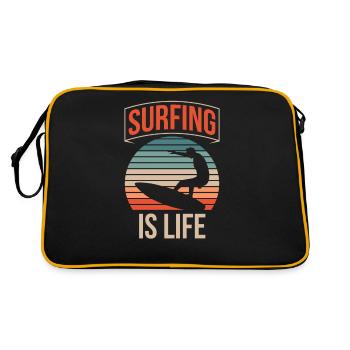 Le surf, c’est la vie Surfboard Surf Surfer - Sac Retro - noir/or - Dos