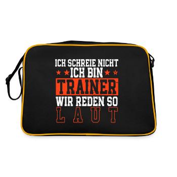 Trainer Fußball Fußballtrainer - Retro Tasche - Schwarz/Gold - Hinten