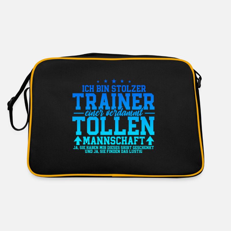 ich bin stolzer Trainer Fußball Fußballtrainer - Retro Tasche - Schwarz/Gold