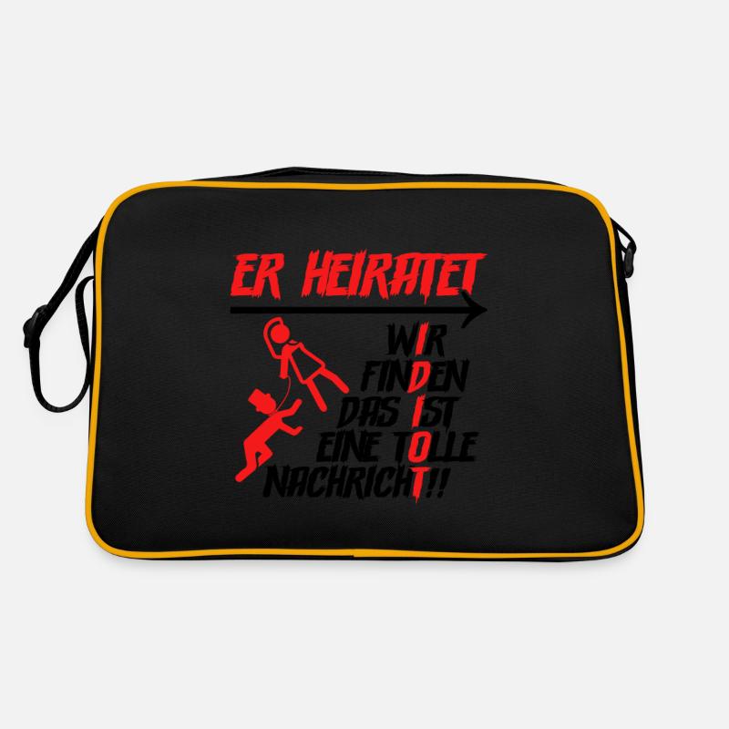 Er heiratet Idiot Junggesellenabschied Männer Retro Tasche