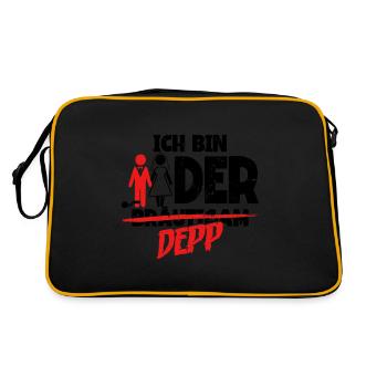 Ich bin der Depp Bräutigam - Retro Tasche - Schwarz/Gold - Hinten