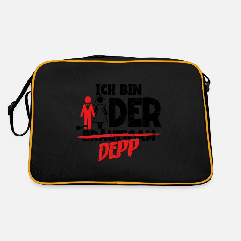 Ich bin der Depp Bräutigam - Retro Tasche - Schwarz/Gold